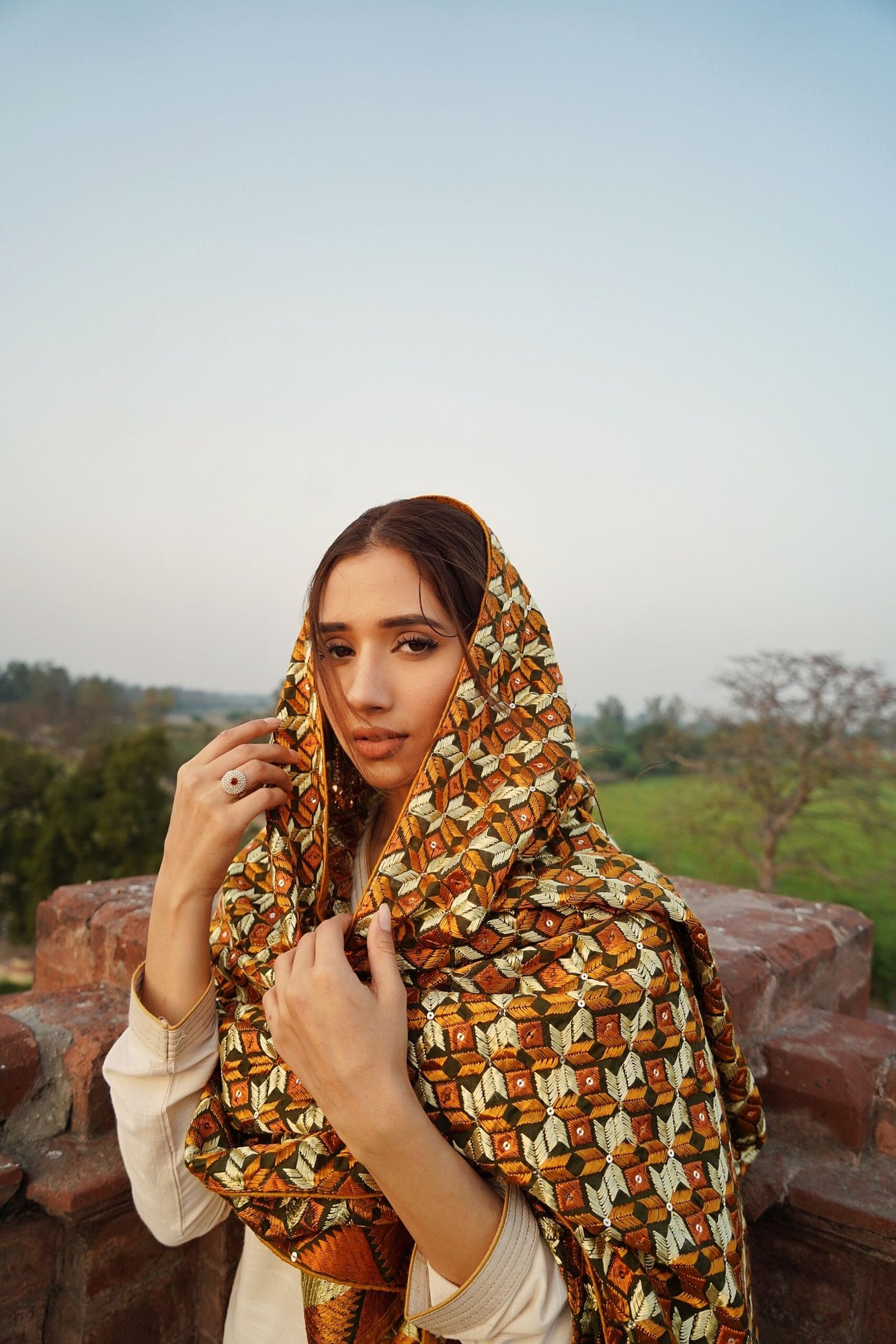 Mustard Silk Thread Phulkari Dupatta