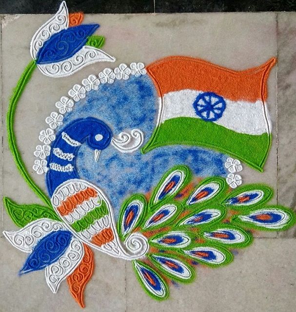 15 August Drawing Easy Independence Day Rangoli Design