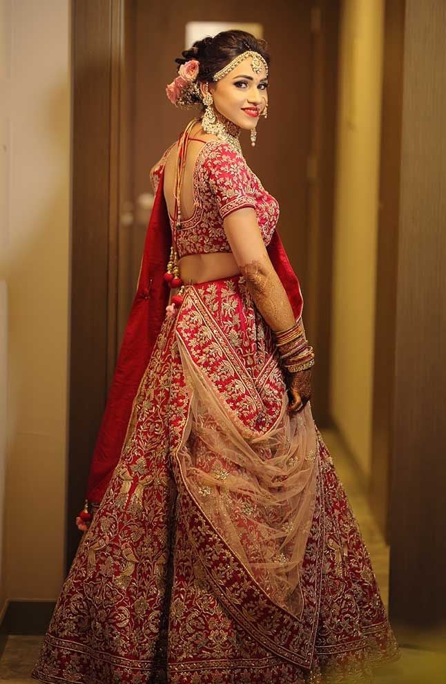 Zardozi Red Lehenga Marwari Wedding Dress