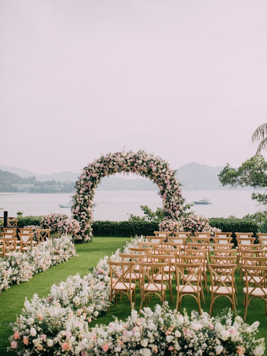 Pastel Pink Ring Ceremony Decoration
