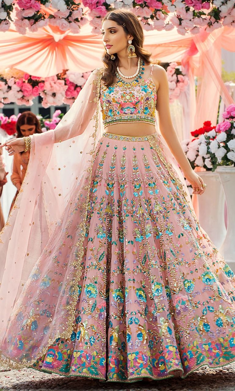 Flamingo Pink Sangeet Dress for Bride