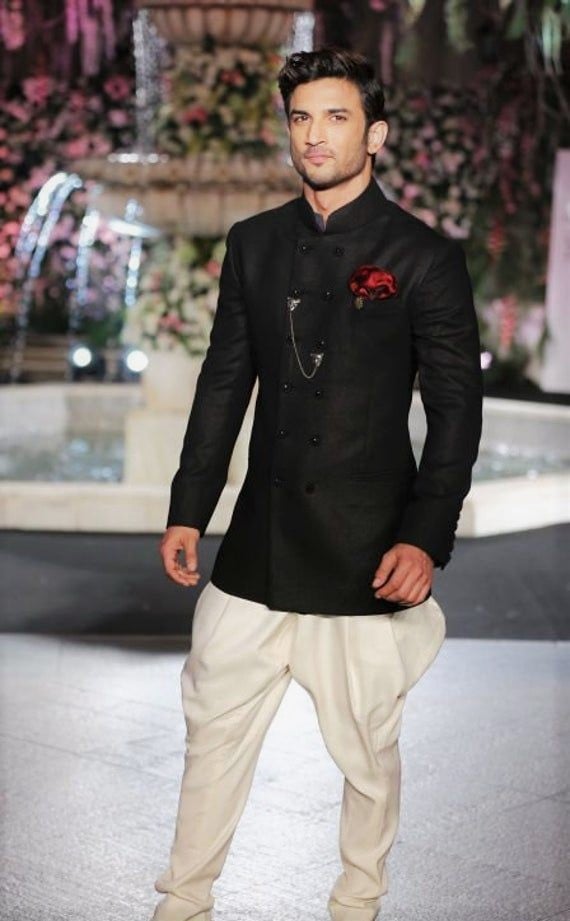 Bandhgala Black Sherwani for Men