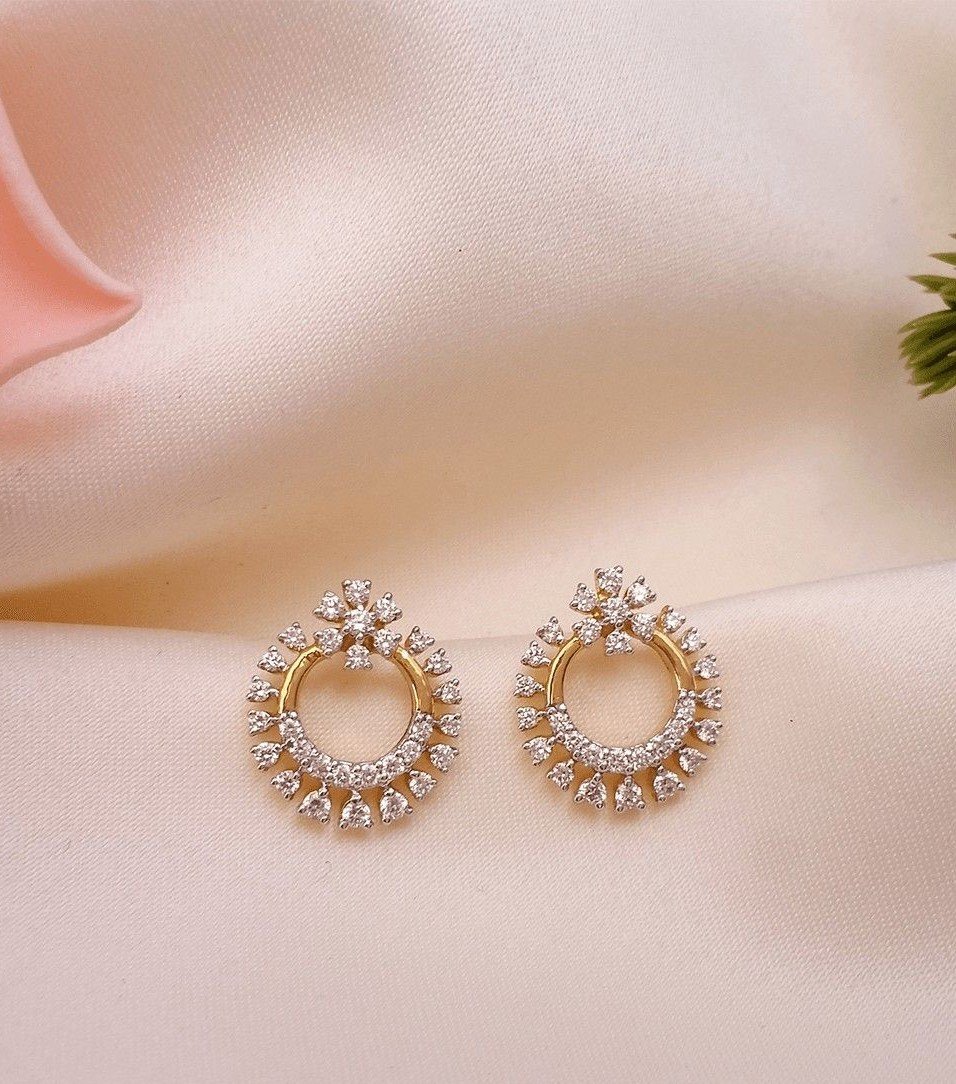 Diamond Bridal Gold Earrings Designs
