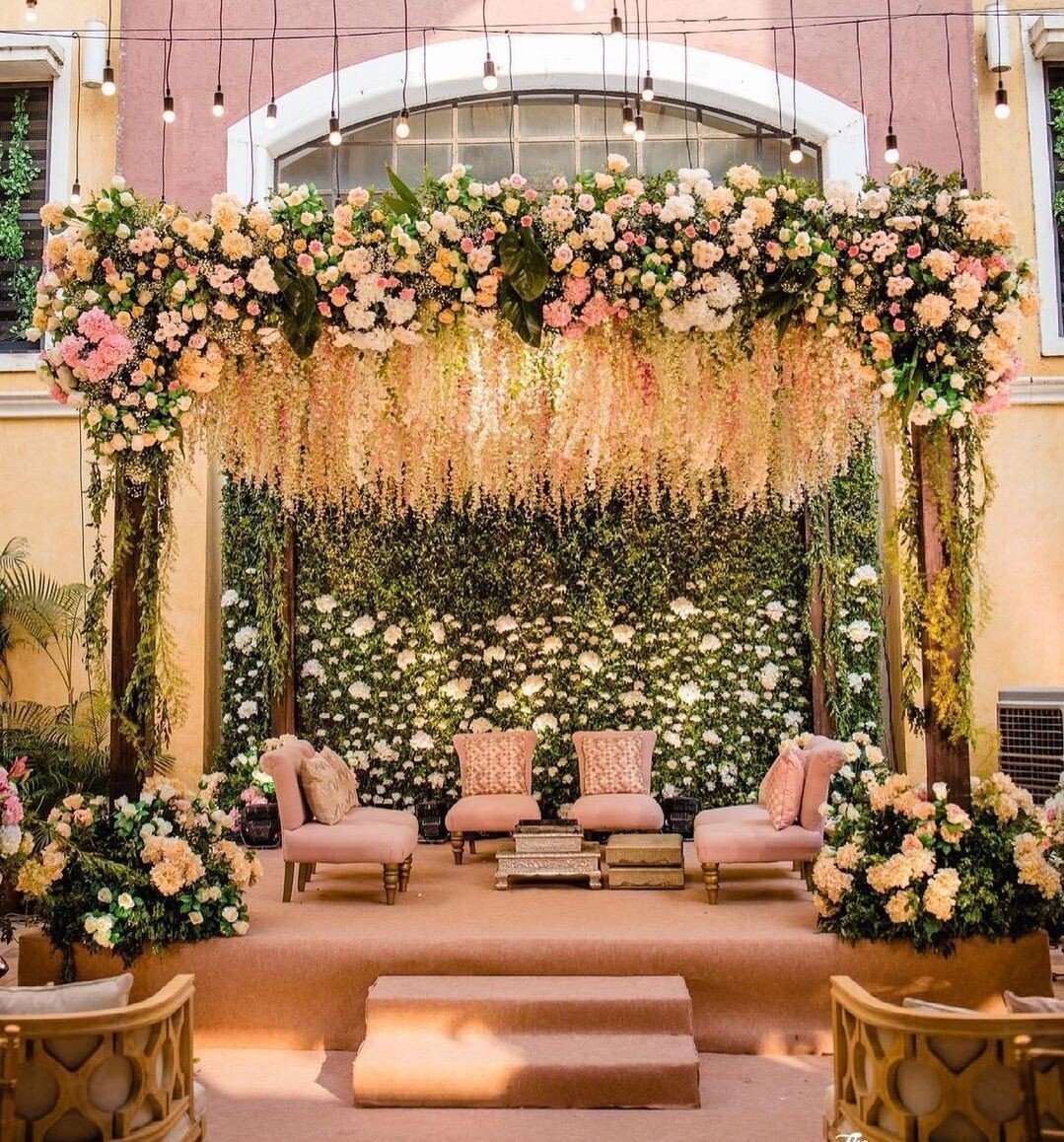 Rustic Background Engagement Stage Decoration