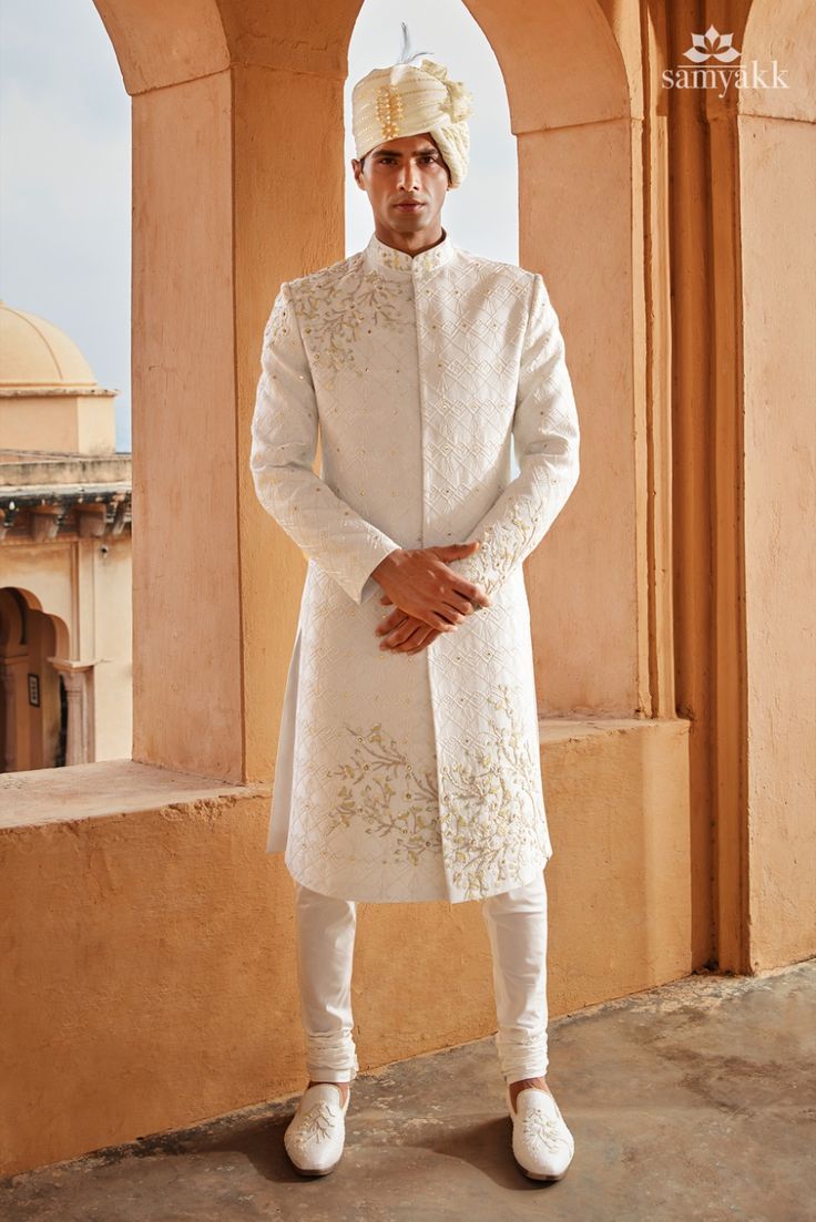 Chikankari Wedding Kurta for Men