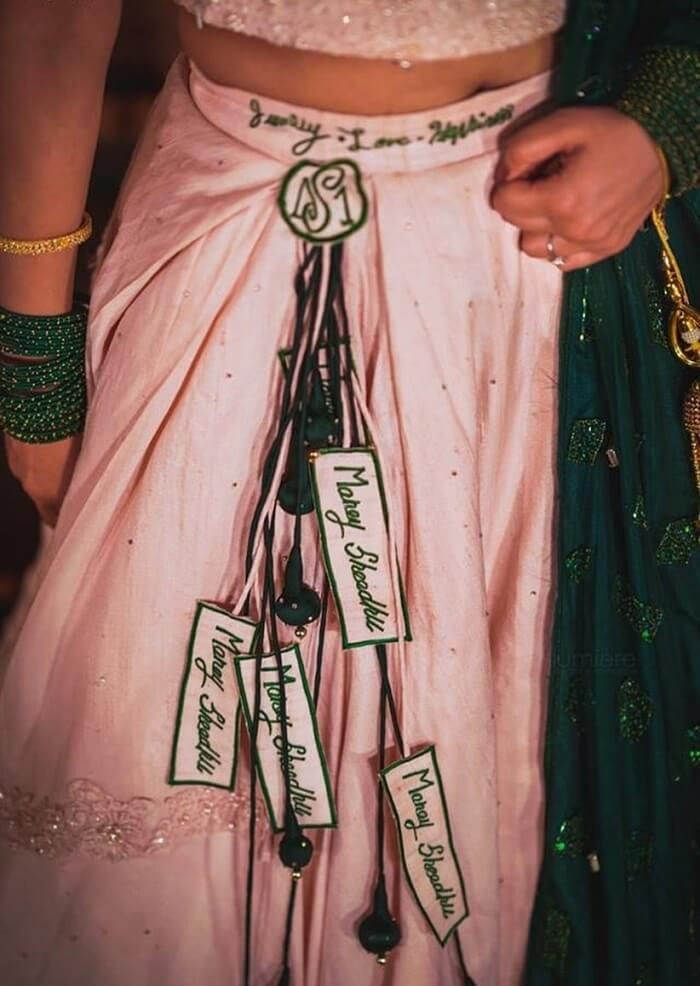 Mehendi Bridal Lehenga Latkan with Name