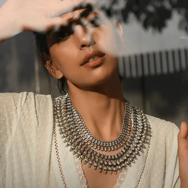 Layered Necklace for Silver Plated Jewellery