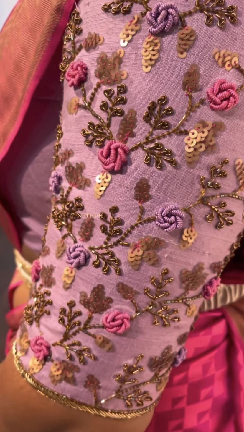 The Floral Embroidery Wedding Blouse Embroidery Designs
