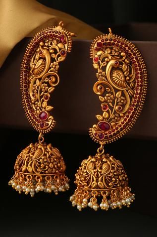 Earcuff Bridal Heavy Gold Jhumka Design