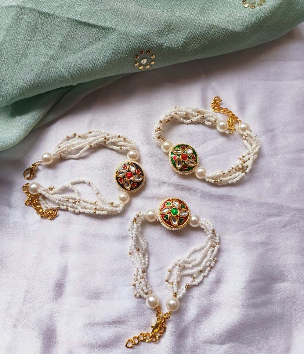 Meenakari Bracelet Rakhi Online