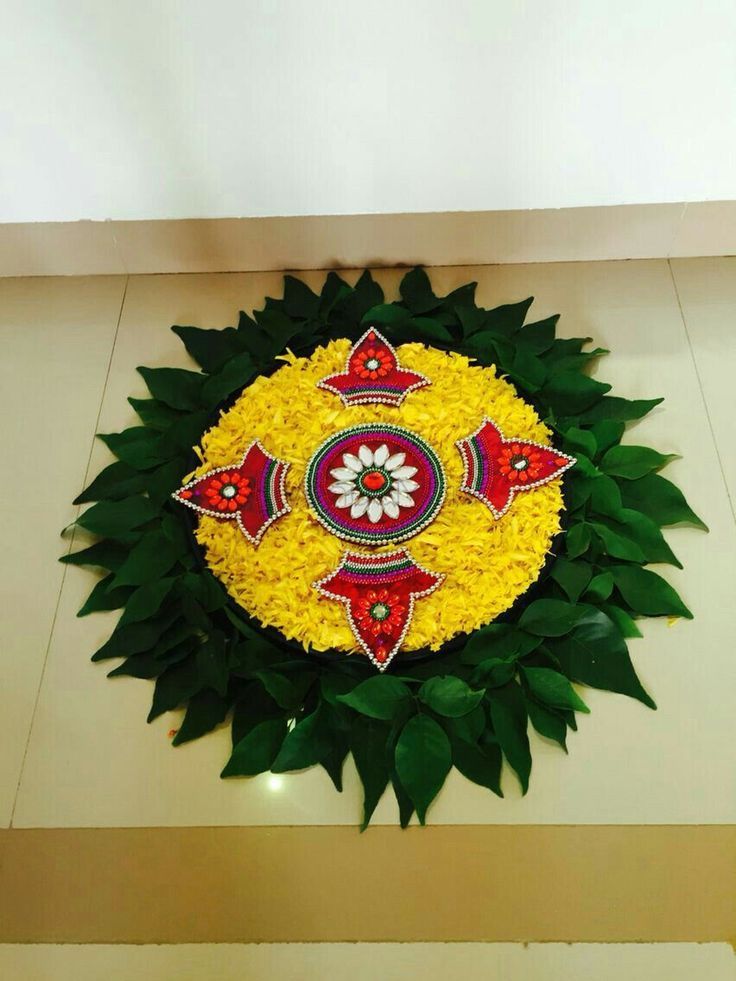 Embroidered Simple Rangoli Designs for Home