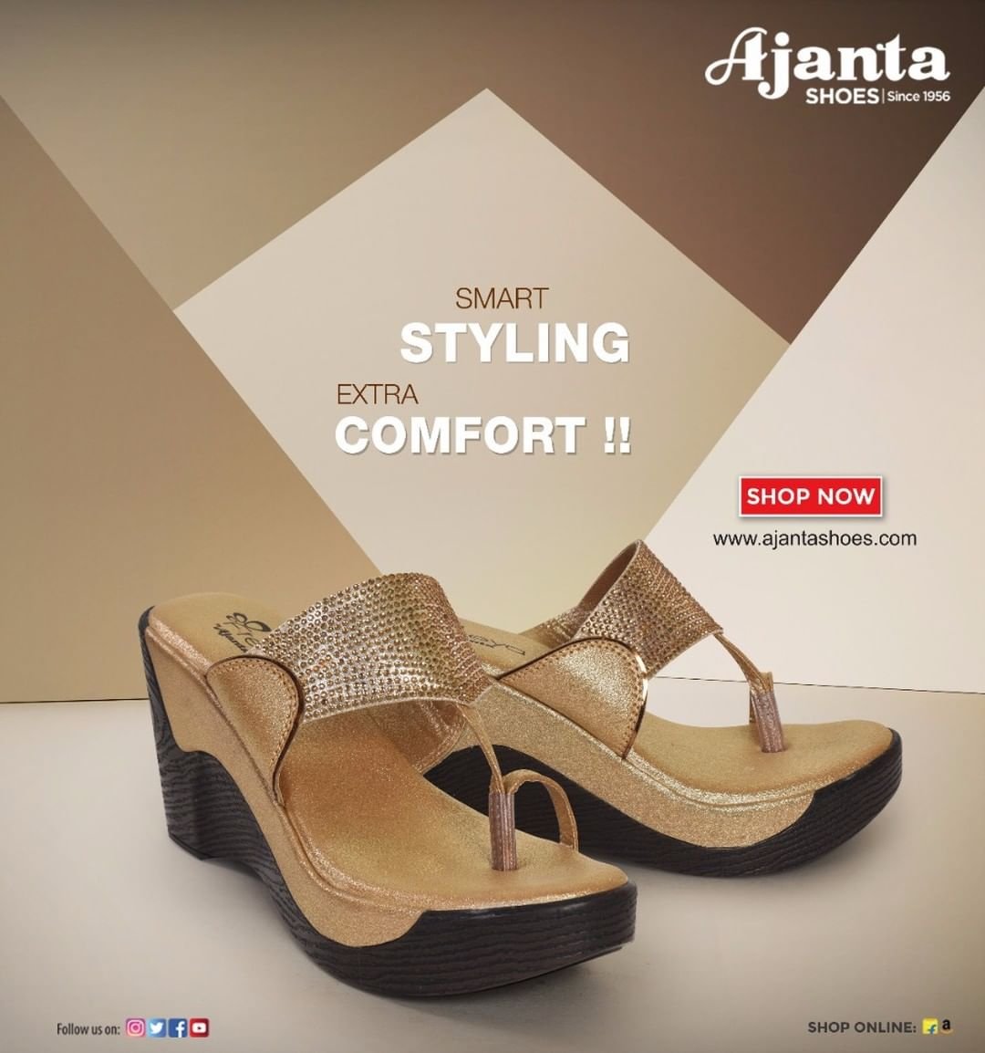 Black and Golden Ajanta Shoes