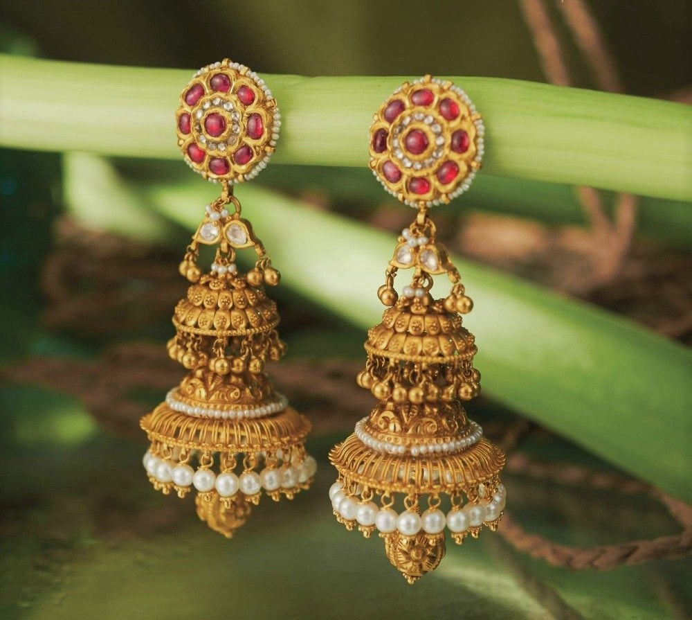 Jhumka in Pearl Bridal Jewellery Set