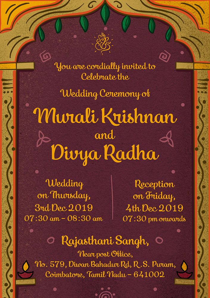 Wedding Card Matter In English