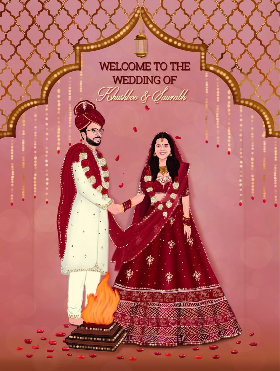 Illustrations and Pictures for Marriage Invitation Cards