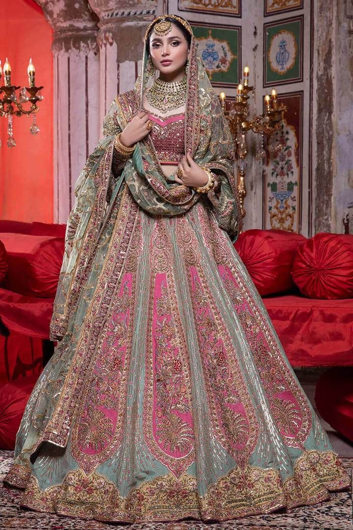Pakistani Bridal Suits with Heavy Dupatta with Price