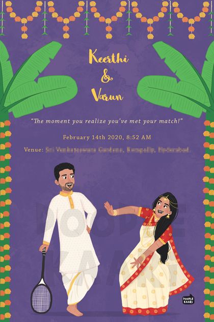 The Illustrated Wedding Story Bengali Wedding Card Design