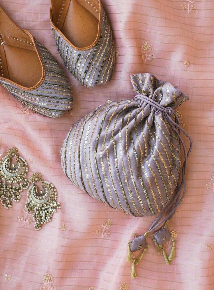 Lilac Bridal Potli Bags