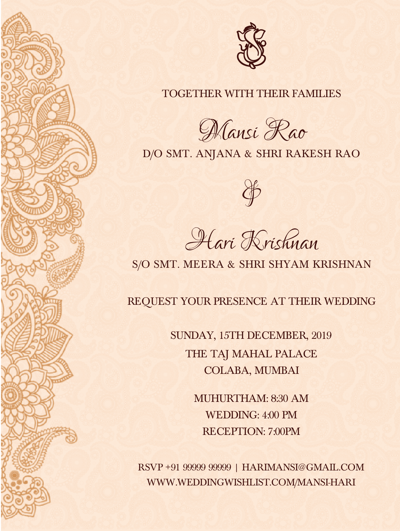 Cliparts Representing the Marriage Invitation Cards