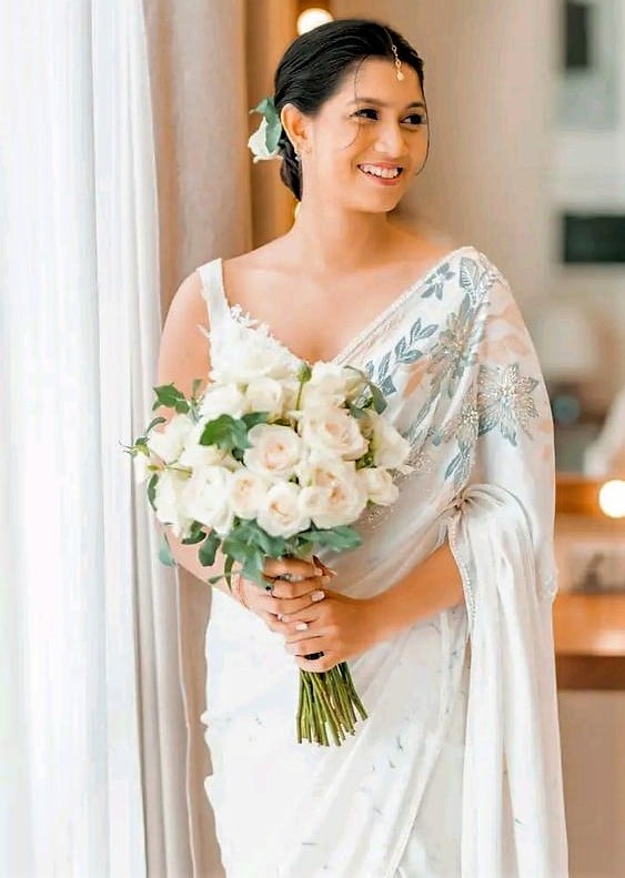 Floral Christian Wedding Sarees