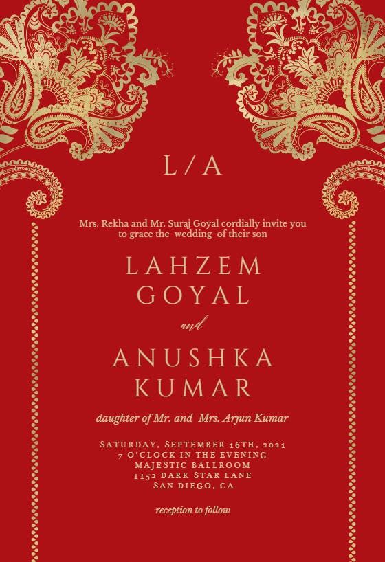 Red Royal Wedding Card Backgrounds