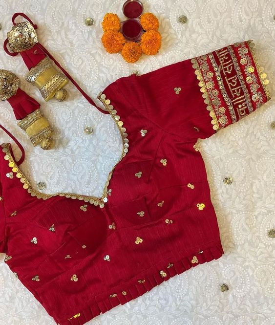 Red Blouse for a Silk Saree