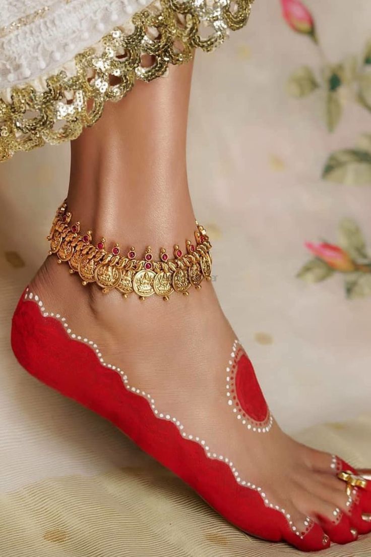 Gold Coin Bridal Payal Designs