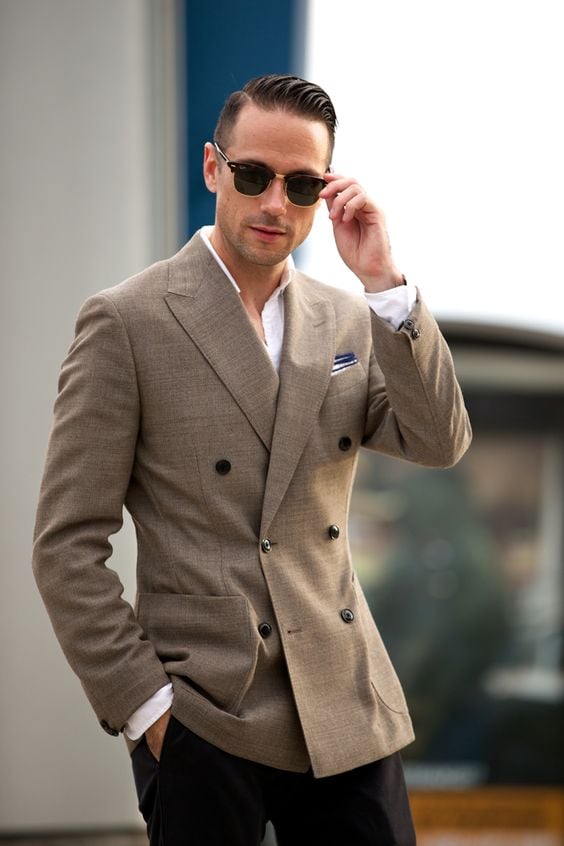 Double-Breasted Formal Blazer for Wedding