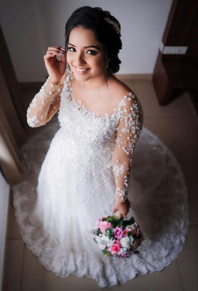 White Gown Christian Wedding Dress