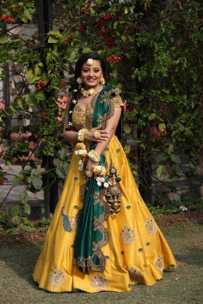 Yellow Color Lehenga for Haldi Fashion