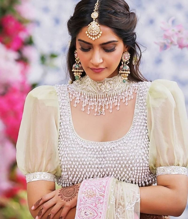 The Sheer Fabric Modern Banarasi Lehenga Blouse Designs