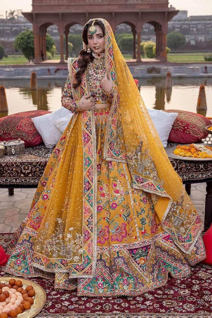 Phulkari Multi-Color Bridal Lehenga