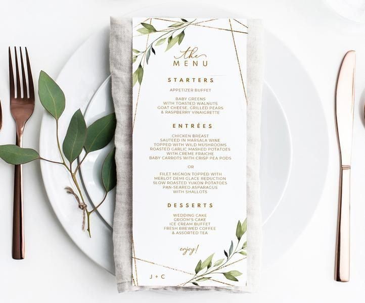 Bengali wedding menu card white