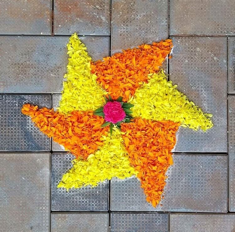 Windmill Flower Rangoli Design