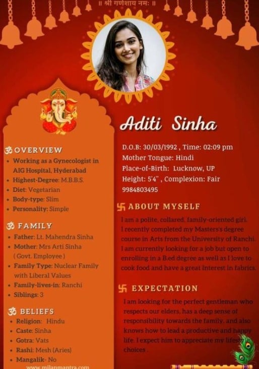 wedding biodata template