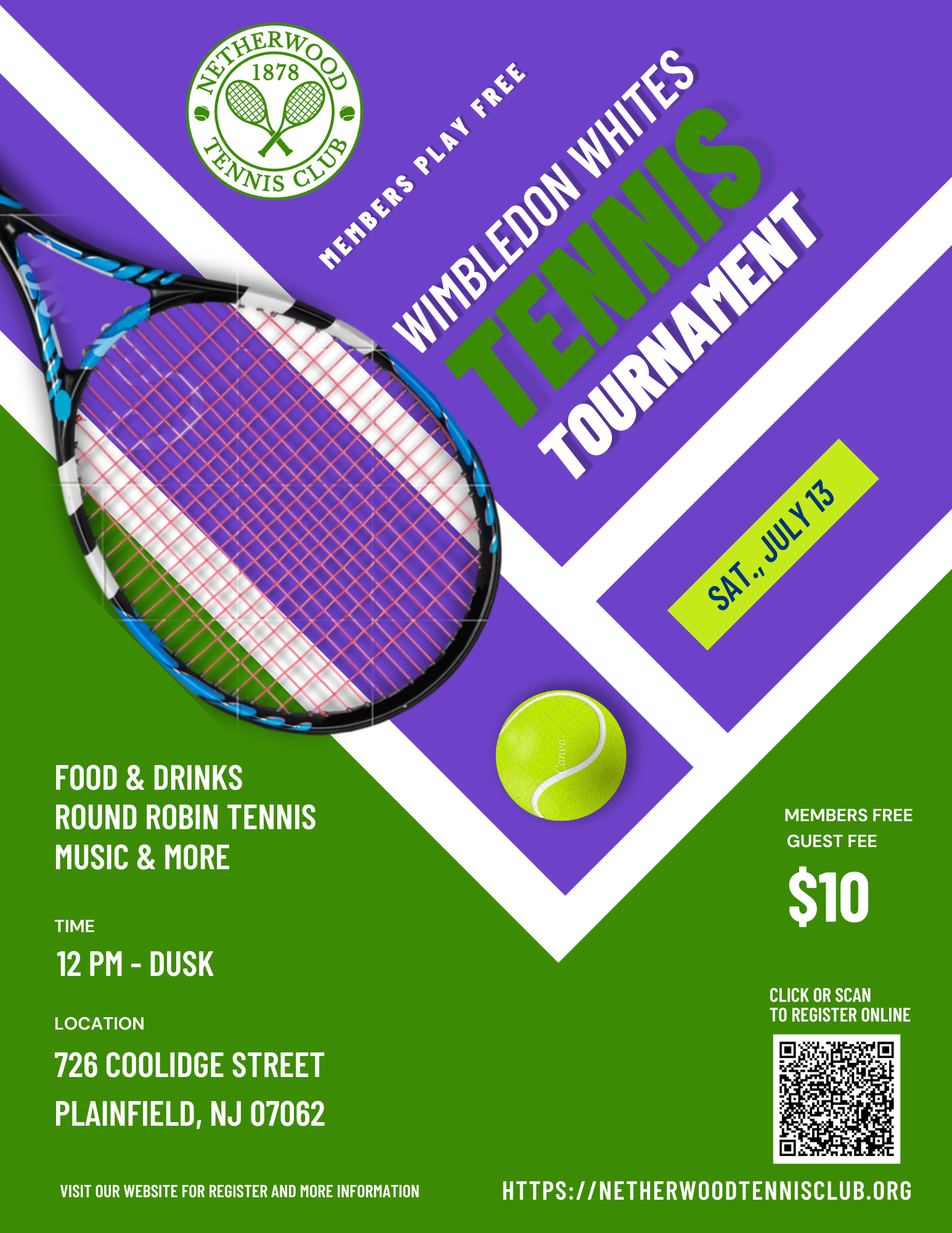 wimbledon whites flyer image netherwood tennis club plainfield nj wimbledon white tennis tournament<br />
july 13,2024