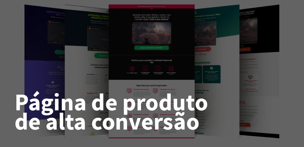 p&aacute;ginas de produto