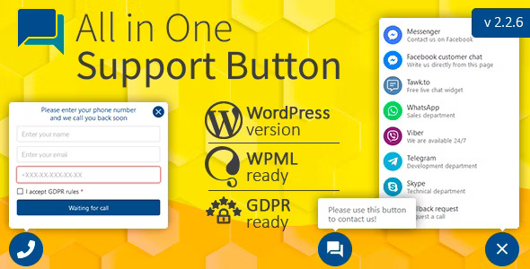 All in One Support Button 2.0.5 - Nút liên hệ tất cả trong một