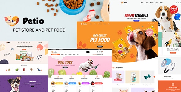 petio theme, chủ đề website thú cưng, theme thú cưng