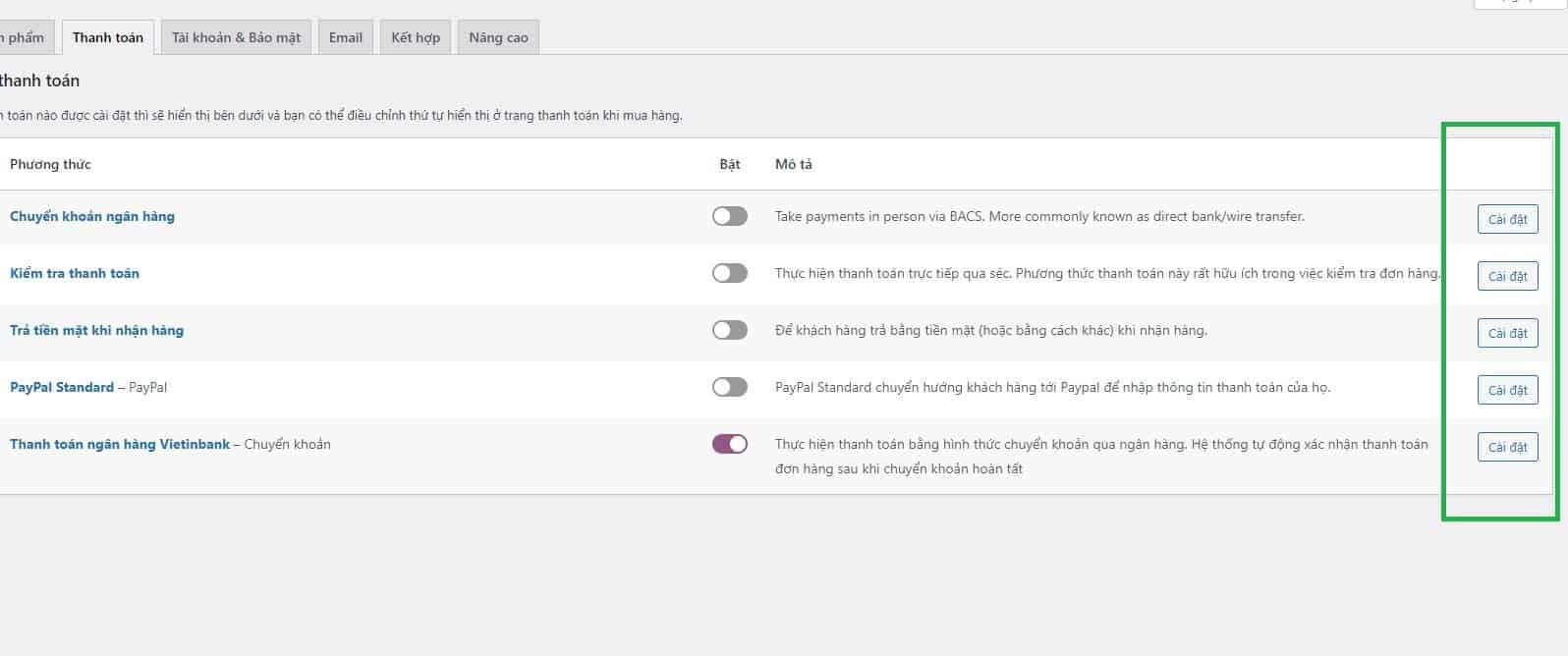 vao cai dat thay doi thong tin