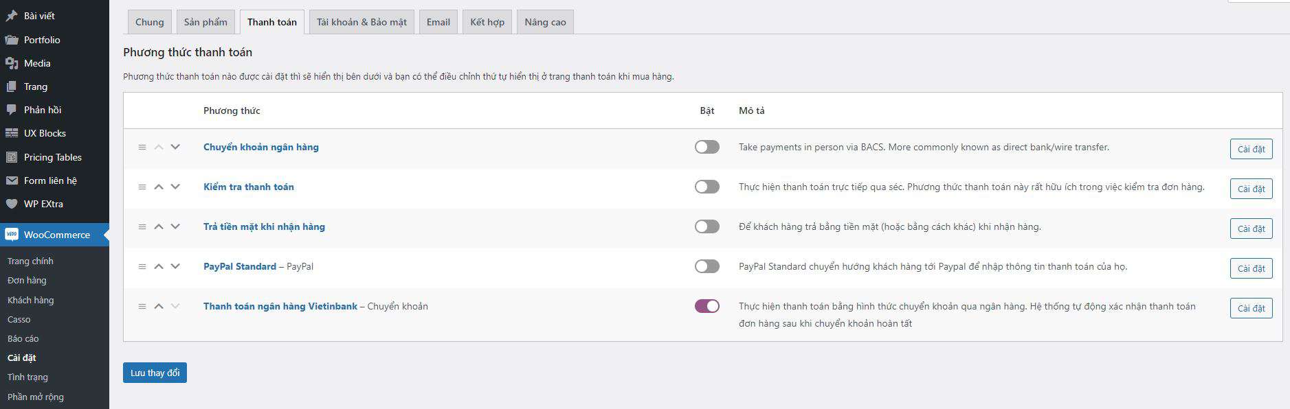vao cai dat woocommerce