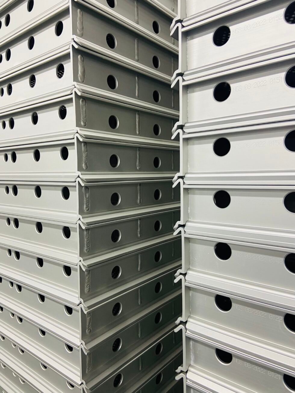 Stacked anodized aluminium Sterilization Trays
