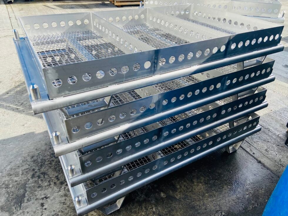 Passivated stainless steel skid base