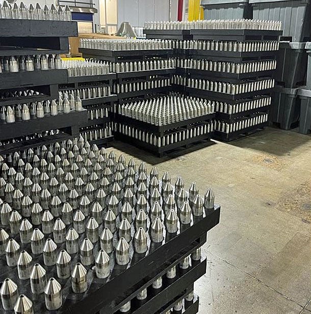 IV Tray Locators - heights adjusted to product requirements