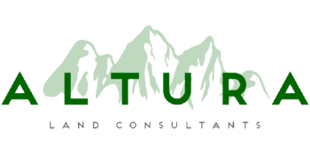 Green logo for Altura Land Consultants featuring mountain shapes integrated into the word "ALTURA," with "LAND CONSULTANTS" written below.