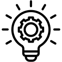 A person riding a bicycle on a flat surface, shown in side view with simple black and white line art style.