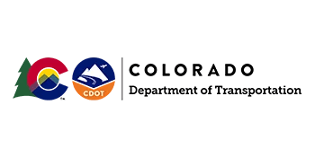 Colorado Department of Transportation logo with a stylized mountain, road, and tree, alongside the text “CDOT” and “The State Transportation” on the right.