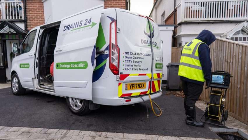 Drain engineer conducting a CCTV drain survey in Southampton to prevent future drainage emergencies and blocked drains.