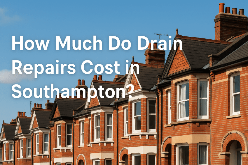 Professional drain repair in Southampton showing excavation and drainage pipes, representing CIPP lining, patch repairs, and full drain replacement services.