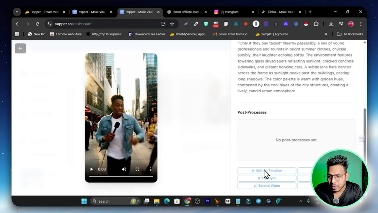 Generated short clip with humorous line 'Only if they pay taxes' showing high audio quality